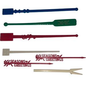 Vintage Lot of 7 Various Swizzle Sticks To Include Harrah’s, Newporter Inn and M